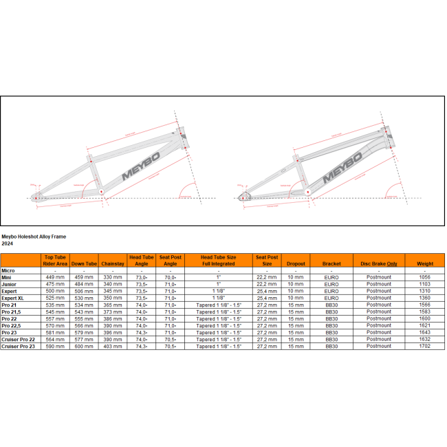 Meybo Holeshot Alloy Bmx Race Frame